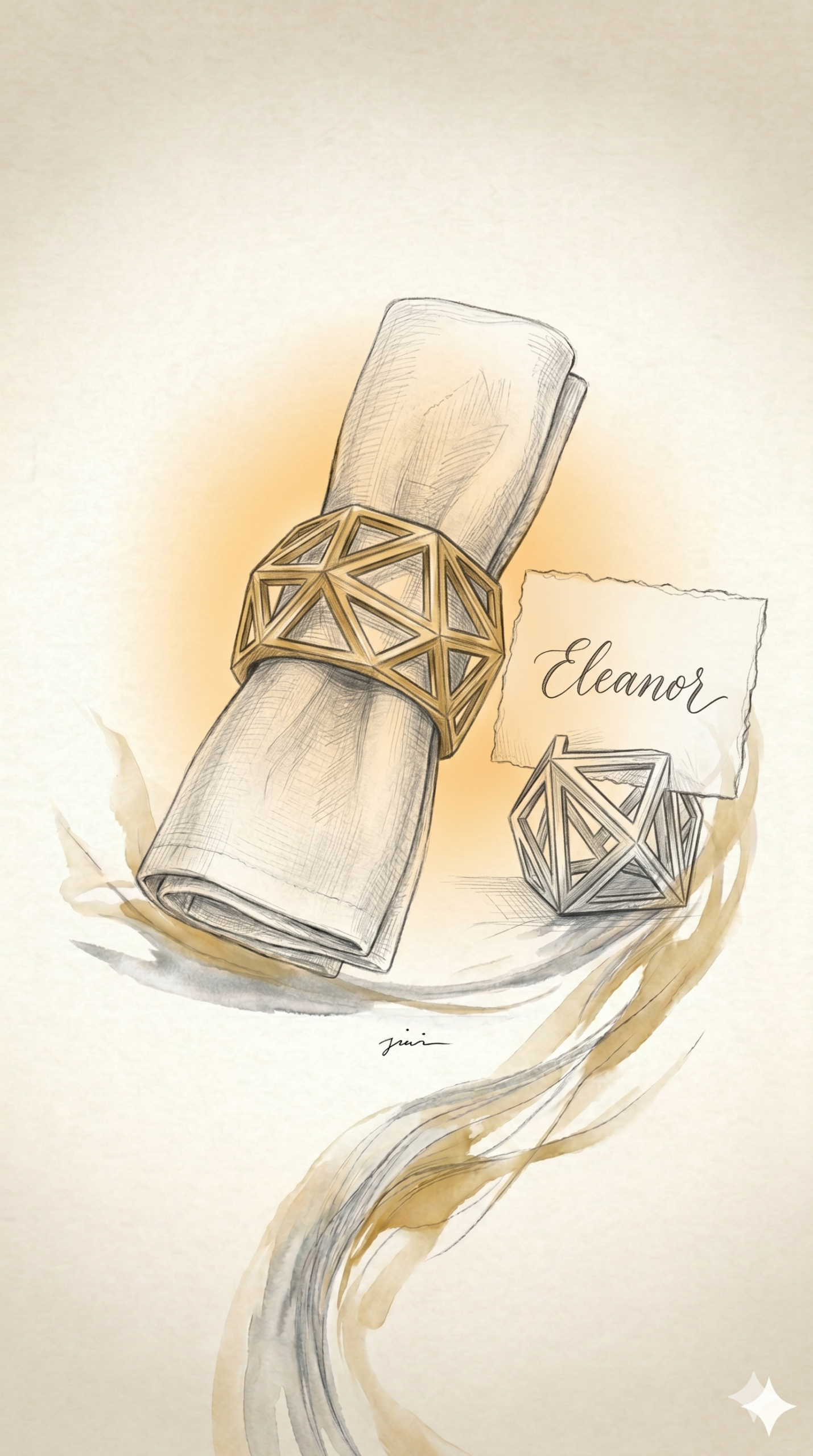 Custom Matte Napkin Rings and Placeholders